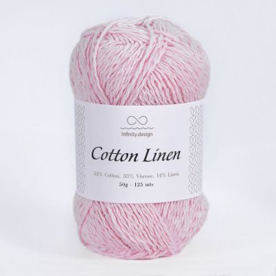 Infinity Design Cotton Linen(4323 PINK) 53% хлопок, 33% вискоза, 14%  лен 50 гр/125 м