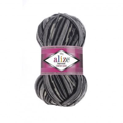 ALIZE SUPERWASH COMFORT SOCKS ( 2695 ) 75% SW Шерсть 25% Полиамид 100 г/420 м